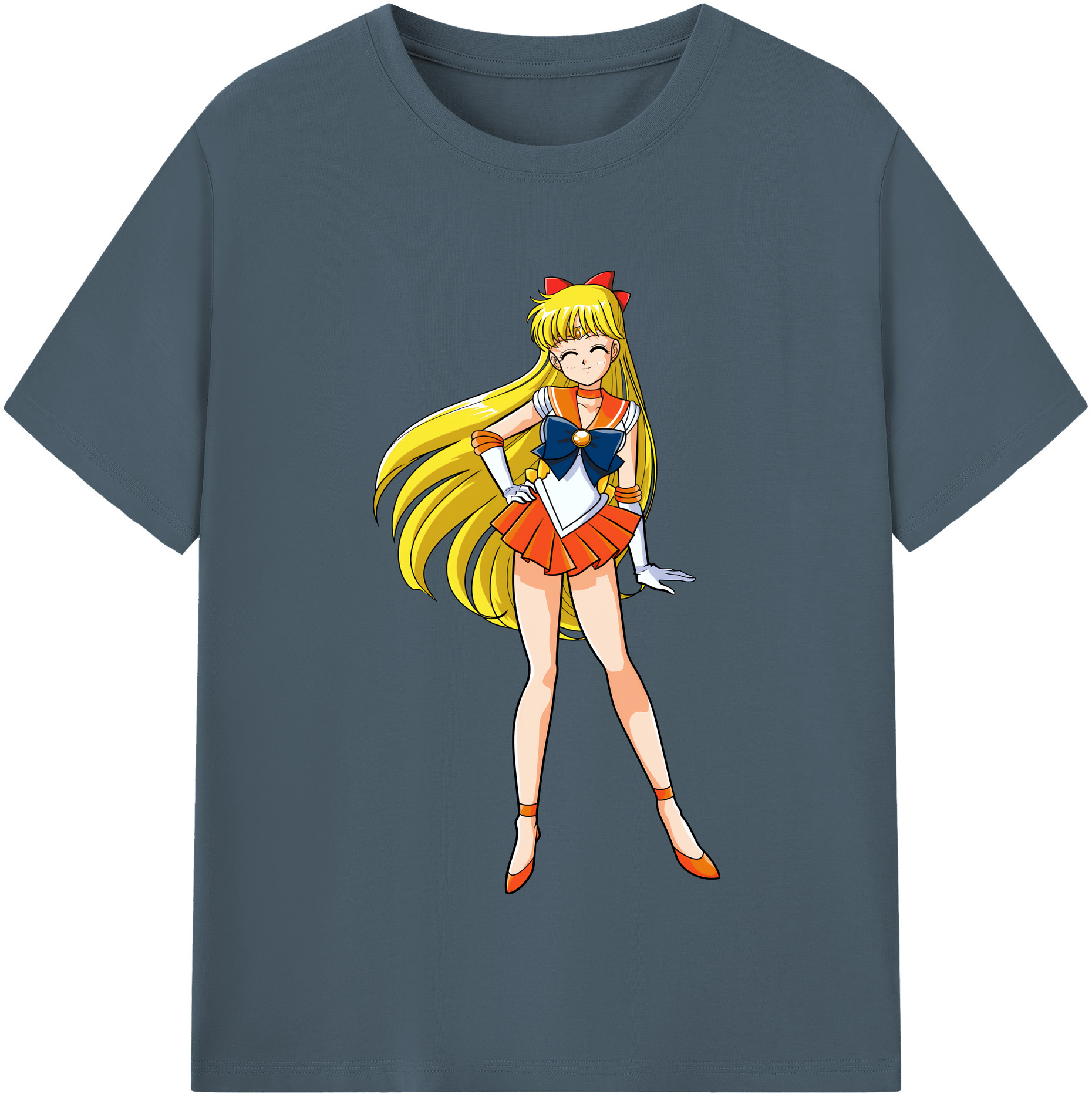（画像用） 美少女戦士セーラームーン 愛野 美奈子 あいの みなこ Sailor Moon Aino Minako 綿100％半袖Tシャツ（フロントプリント）